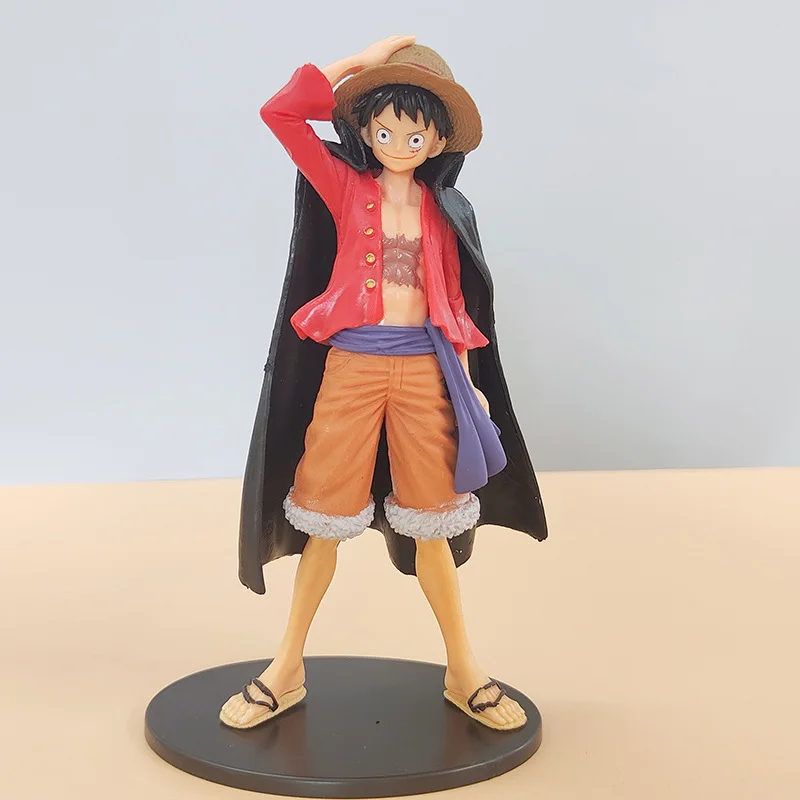 17cm figurka z kreskówki One Piece, Luffy w kapeluszu słomkowym, model z PVC, ozdoba, zabawka kolekcjonerska i prezent.