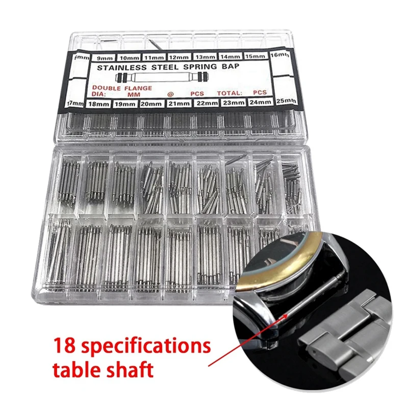 360Piece Watch Spring Bar 8Mm-25Mm Strap Link Pins Metal Repair Kit Tool Strap Link Pins Cotter Bar Watch Tools