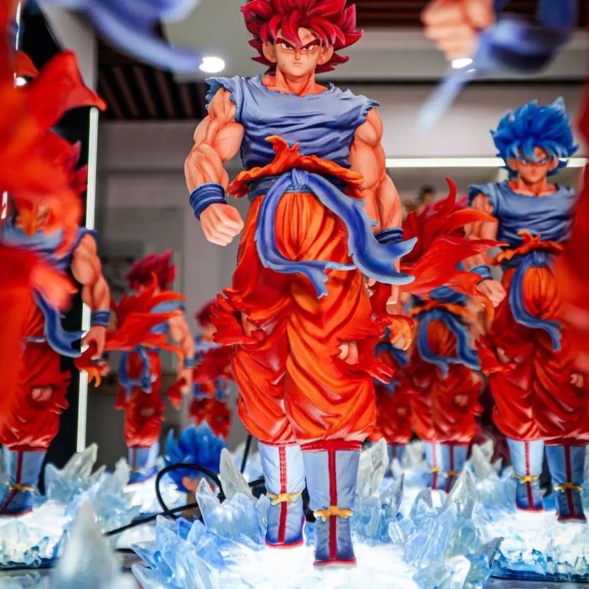 33cm Dragon Ball Goku Double headed Luminescence Figure PVC Action Figures Collection Model Toys Gifts Desk Ornament Gifts