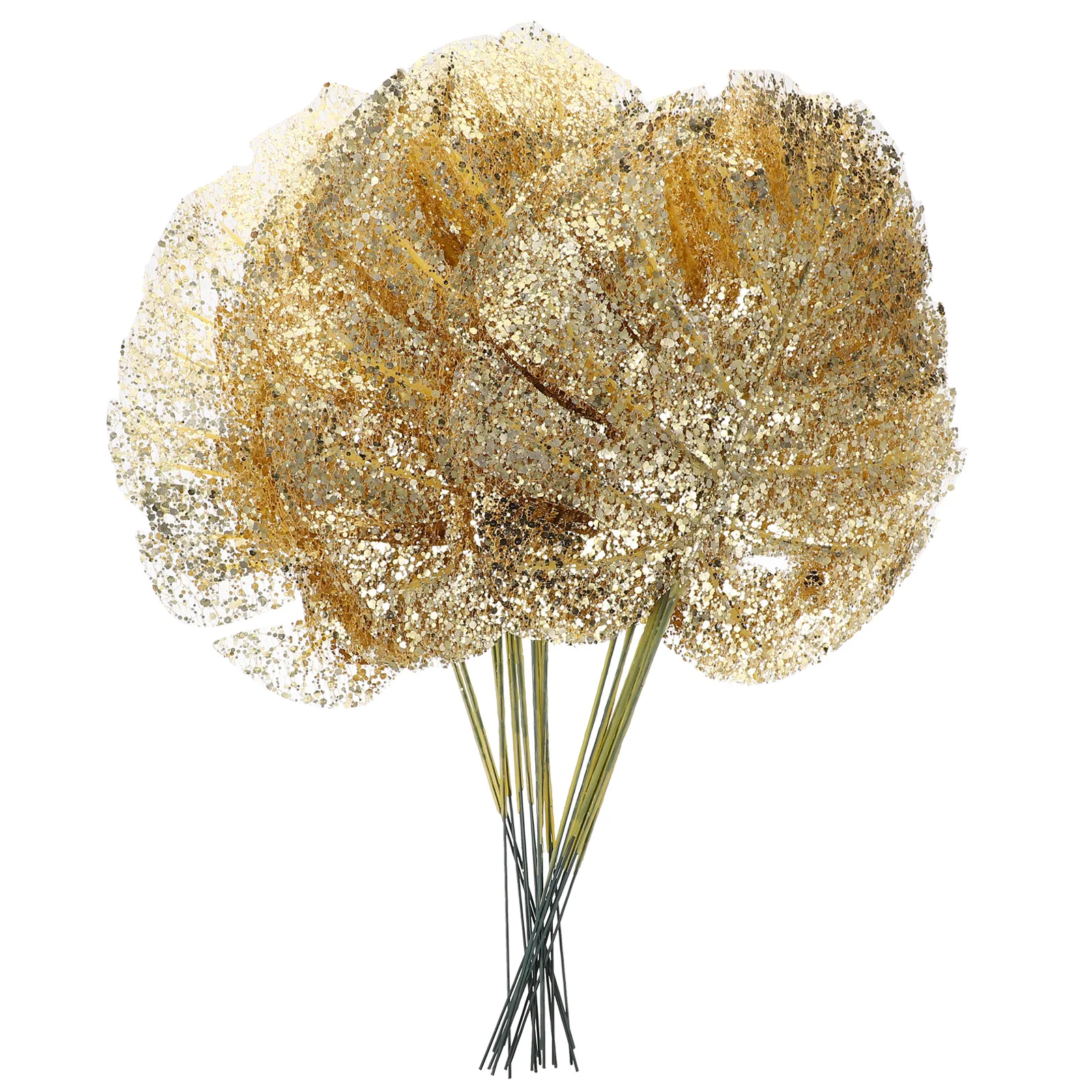 

20pcs Artificial Monstera Leaf Decor Golden Plants Tropical Jungle Theme Indoor Wedding naments Plastic Flowers Home Party
