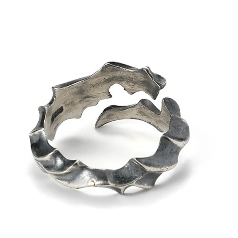 Retro Branch Vine Pattern Ring Men Jewelry New Arrival 925 Silver Open Creative Index Finger Accessories