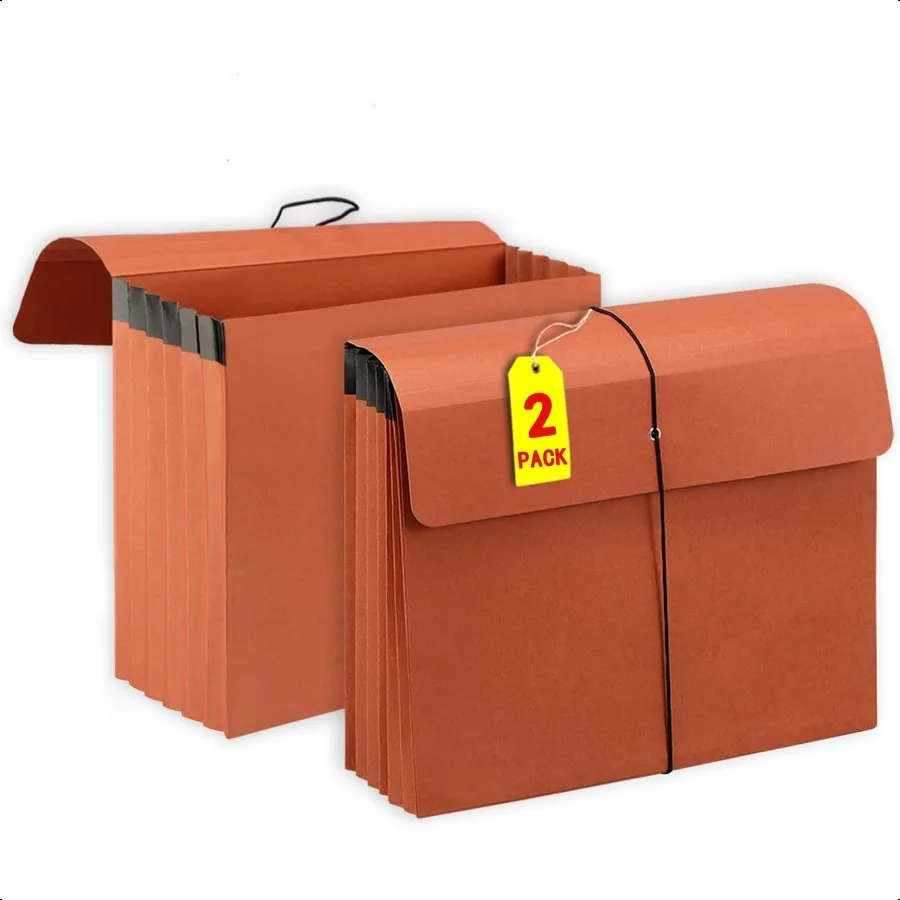 

2 Packs Expanding File Folder with Flap and Cord Closure5 Inch Expansion Accordion File Organizer Letter Size
