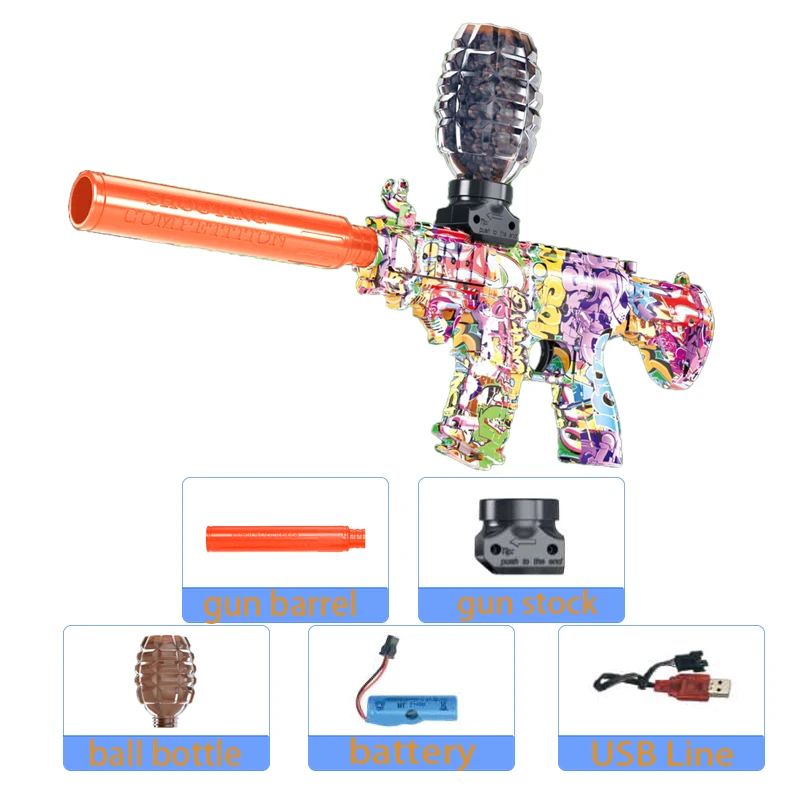 M416 Electric Ball Blaster Toy Gun AK Pistol Shooting Sport Game Outdoor High Speed Rechargeable Outdoor Game Parties For Adult