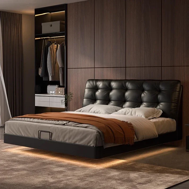 Bedroom Leather Massage Bed Platform Sleeping Frame Queen Bed Luxury Human Dog Sofa Modern King Size Cama Lounge Suite Furniture
