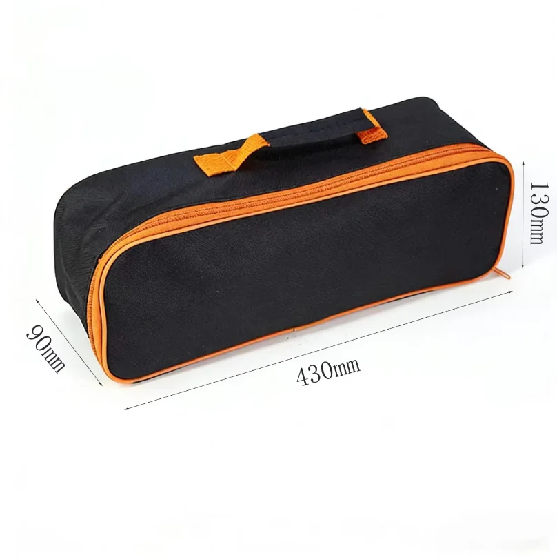 1pc Portable Car Wear-Resistant Practical Storage Case Black Car Zipper Closure Practical Storage Case With Handle Tools Bag