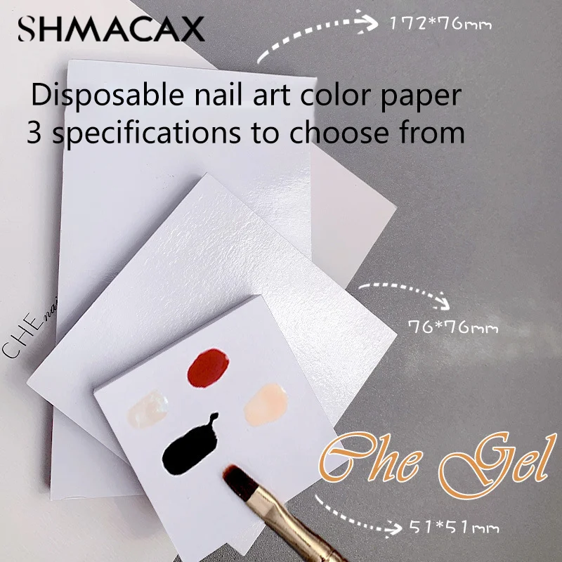 50 pz usa e getta colla colorante carta Tearable Nail tonificante tavolozze smalto per unghie vassoio di miscelazione colore espositore di carta impermeabile