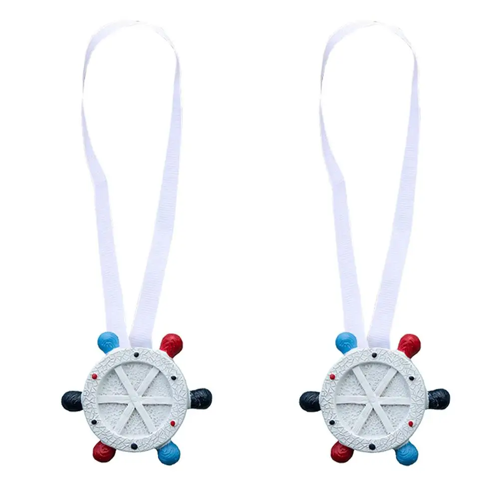 

2 Pcs Curtain Hooks Magnetic Coastal Tie Backs White Beach Theme Decorative Bathroom Shower Curtains Hardware Mediterranean