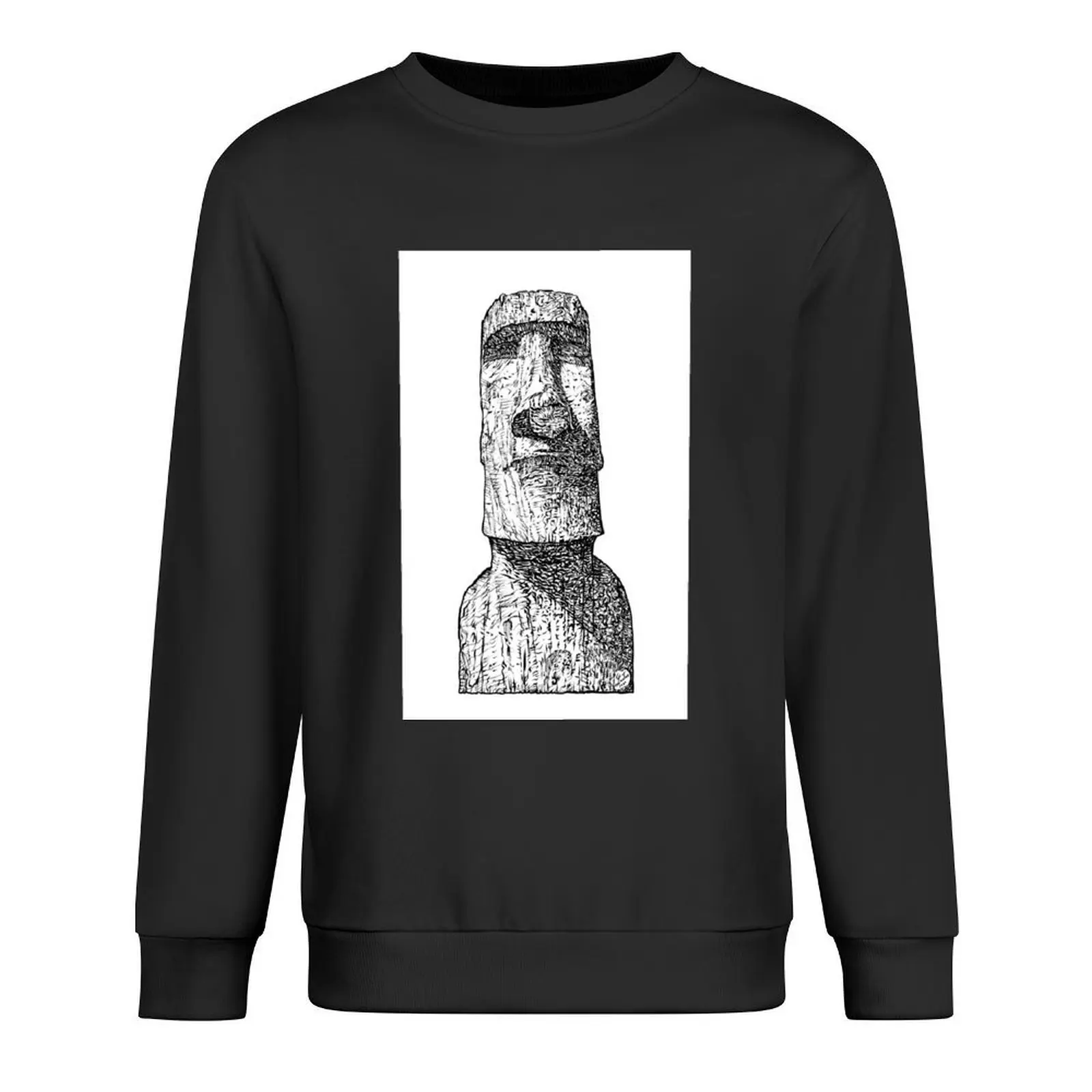 

MOAI - ink portrait Pullover winter clothes autumn tracksuit anime clothing men sweatshirt