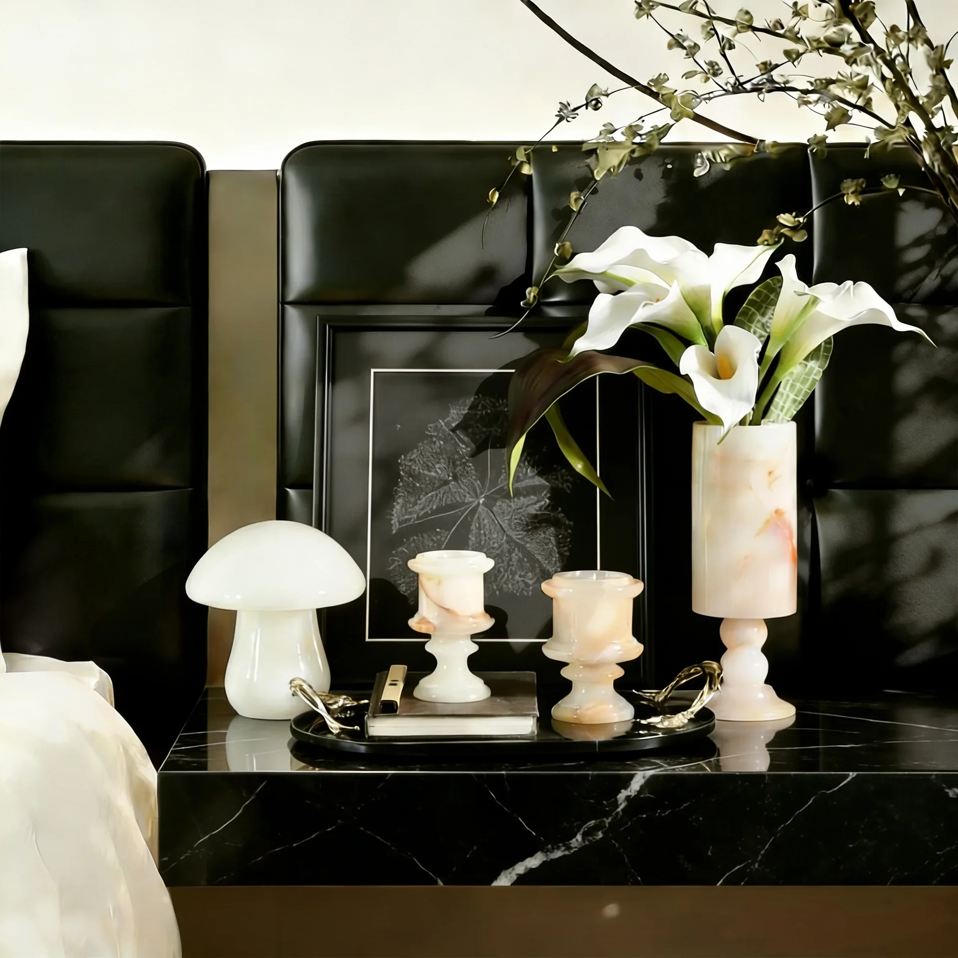 Modern simple natural jade aromatherapy cup ornament living room entrance bedroom dining room model room home decoration