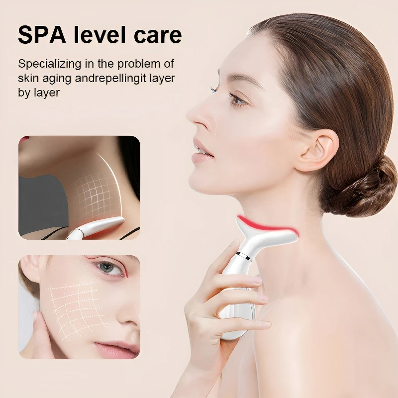 EMS Lightwave การสั่นสะเทือนความงามสําหรับลบริ้วรอยบนใบหน้าคอ Treatment Light ริ้วรอยกระชับนวด Lift Firmen อุปกรณ์