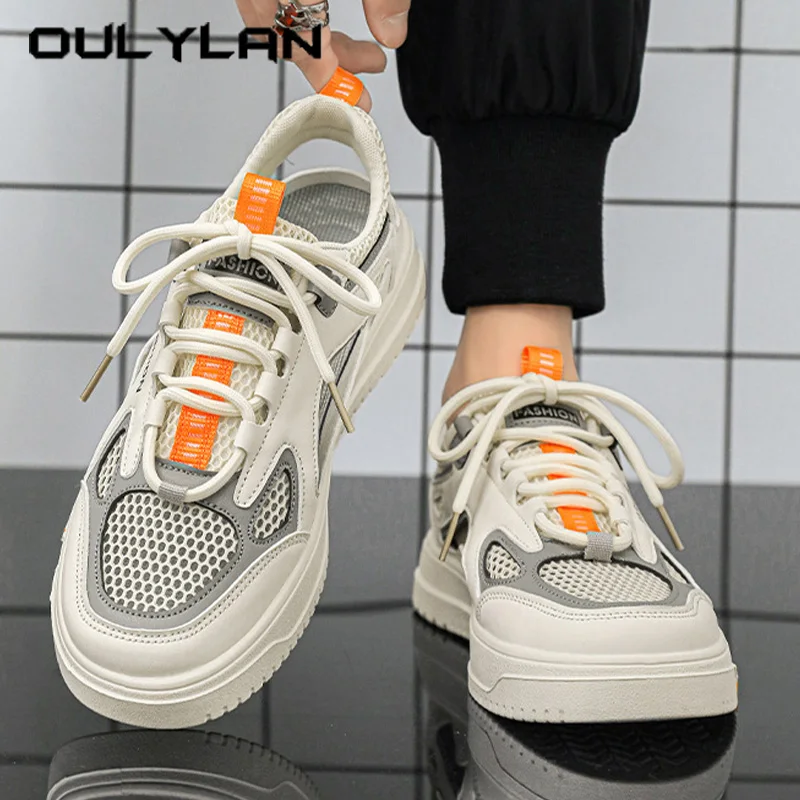 

Oulylan Male Shock-absorbing Non-slip Running Shoes Summer Mesh Breathable Sneaker Fashion Comfortable Leisure Sports Footwear