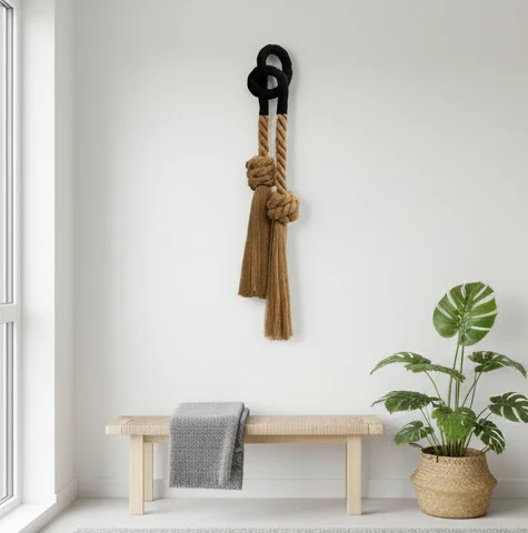 #￥Free Custom Knot Irregular Art Bosmiah Bohemian Macrame Hand-Woven Cotton Rope Wall Hanging for Easter and Birthday
