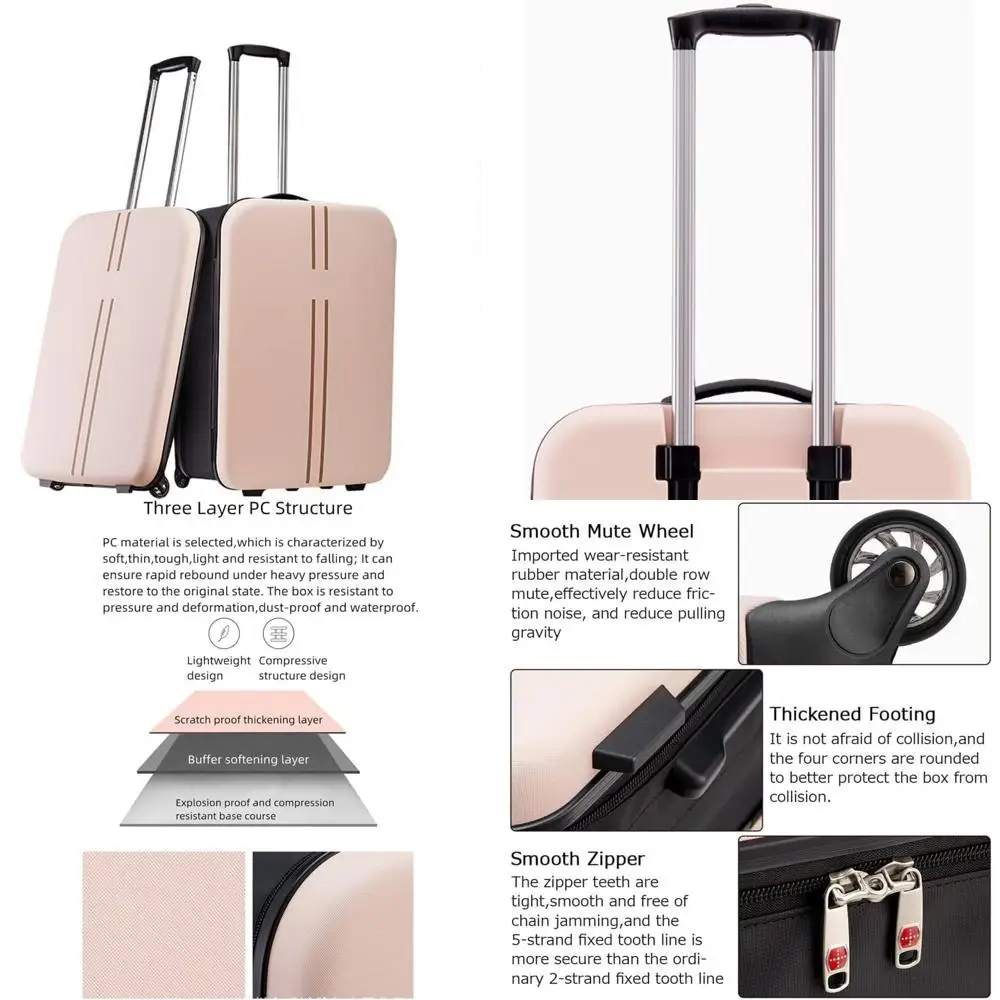 

collapsible lightweight carry-on luggage with robust wheels for travel