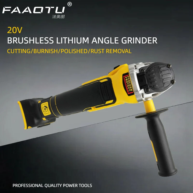 

FAAOTU DCG405 125mm flat head angle grinder bare machine tool cutting machine brushless Suitable for Dewalt batteries tools