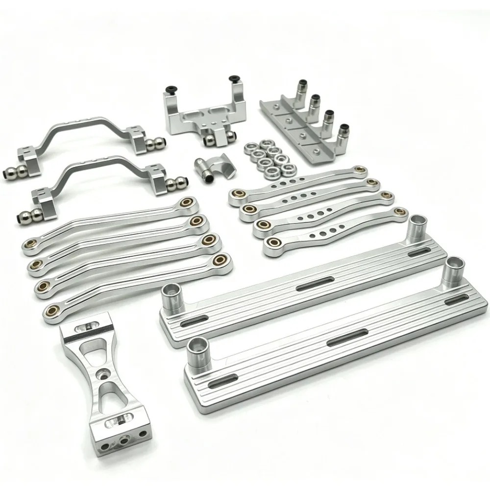 Fit For WPL 1/16 C64 Toyota Hilux Metal Upgrade Kit Foot Pedals Linkages Shock Towers Servo Mount Crossmember RC Car