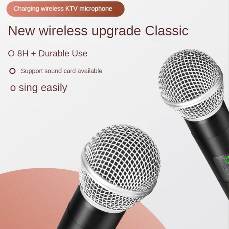●Wireless Microphone Professional UHF Recording Karaoke Handheld 1 Channel Lithium Battery for Stage Church School
