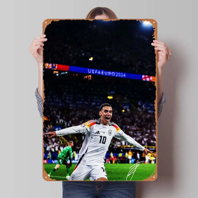 Jamal Musiala Poster Soccer Sports Tinplate Sign Home and Decoration Living Room Custom Metal Signs for Wall Art Decoration Door