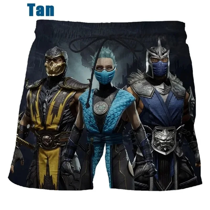 3D Printed Mortal Kombat Mens Beach Shorts Fighting Game Cool Graphics Shorts For Men Fashion Casual Harajuku Streetwear