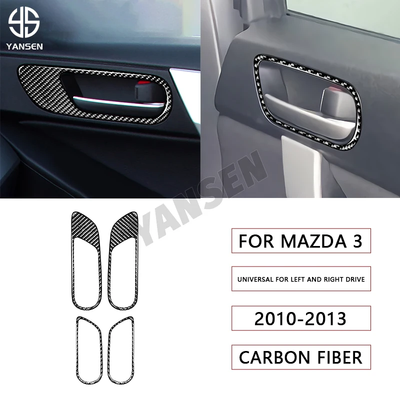 

Car Door Handle Panel Carbon Fiber Sticker For Mazda 3 Axela 2010 2011 2012 2013 Car Interior Accessories