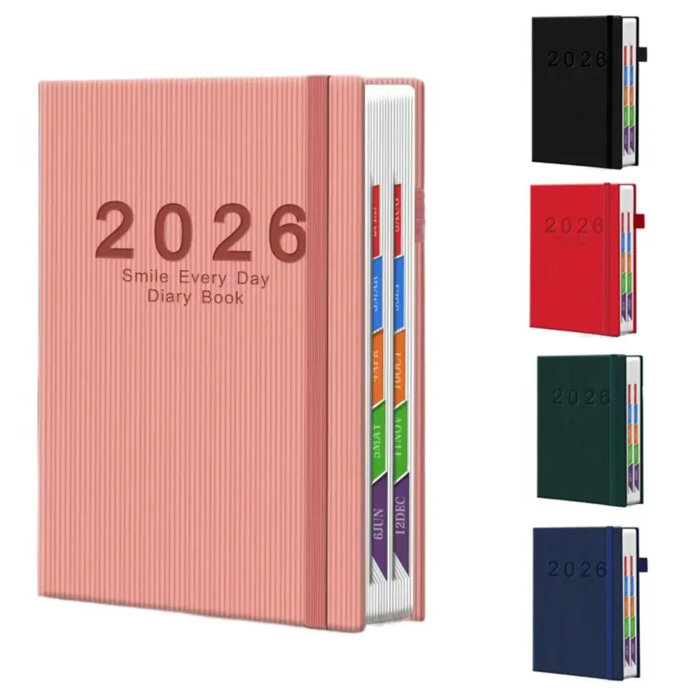 New A5 2026 Agenda Book Pen Loop Efficiency Manual Daily Planner Time Management Elastic Bond Calendar Book Students