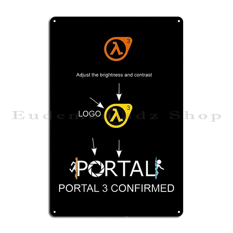 Portal Metal Sign Wall Decor Designer Retro Kitchen Garage Tin Sign Poster