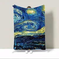 Picnic Throw Blanket King Size V-van Goghs Beach Towel Thermal Blankets for Bed Blanket 150cm X 200cm Home Interior Fluffy Plaid