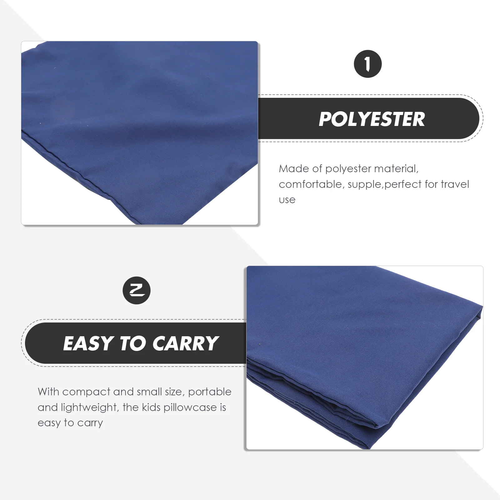 قطعتان من أغطية الوسائد الصغيرة للأطفال الصغار، غطاء وسادة مريح من القماش للسفر، غطاء مغلف، سهل الإزالة