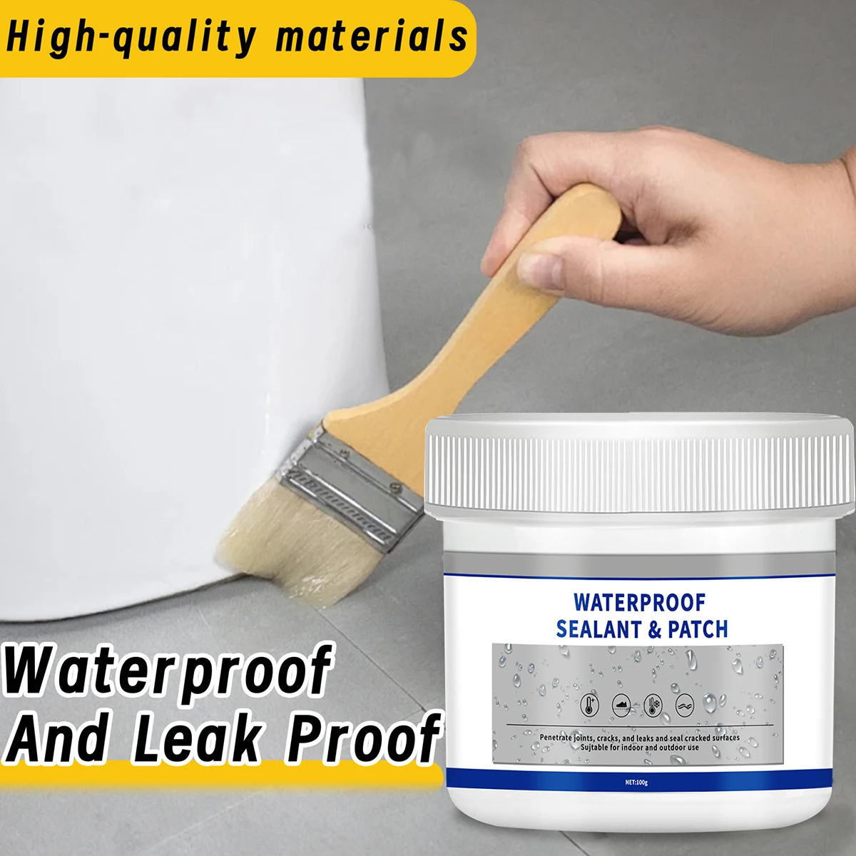 Waterproof Coating Sealant Agent Transparent Invisible Paste Glue With Brush Restore Adhesive Home Roof Bathroom 30/100/300g