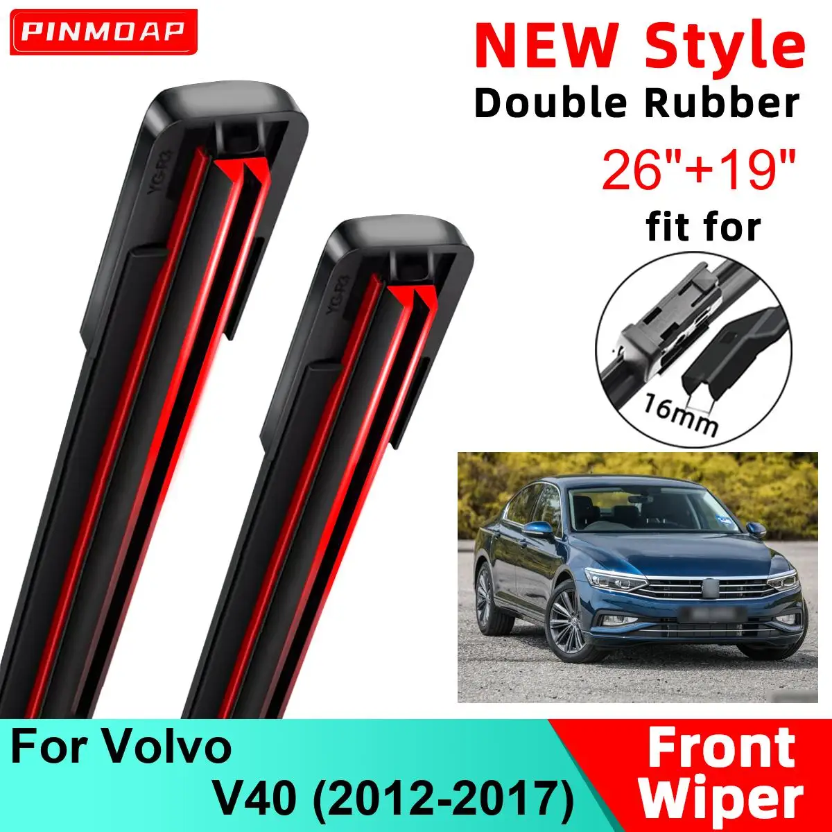 For Volvo V40 2012-2017 Front Wiper Blades 26\