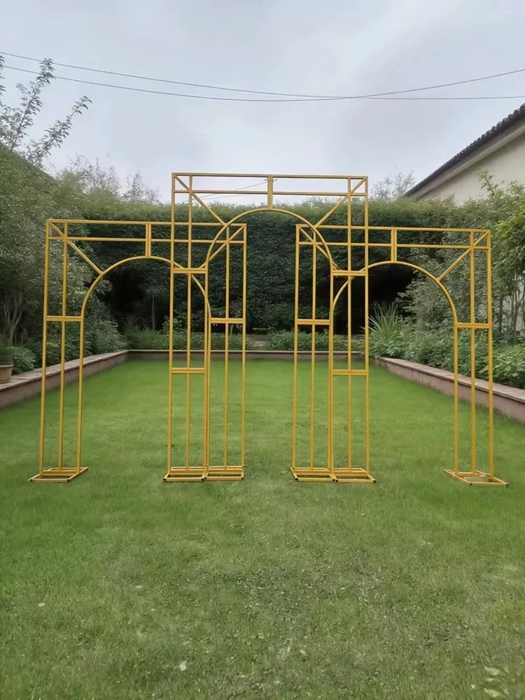 Eleganter 3-teiliger Willkommens-Türrahmen-Hintergrund - Hochzeits-Blumenbogen & Geburtstagsfeier-Ballonbox Bühnendekoration – Detail 4