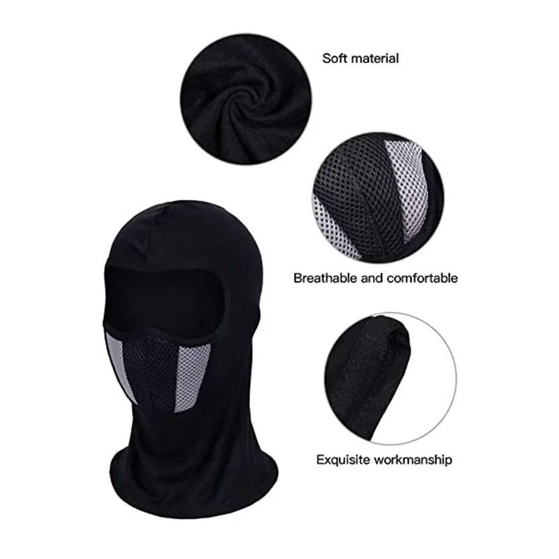 Masque facial intégral respirant pour sports de plein air, cagoule de moto, masque de cou d'équitation de moto, équipement de sauna de cyclisme, crème solaire