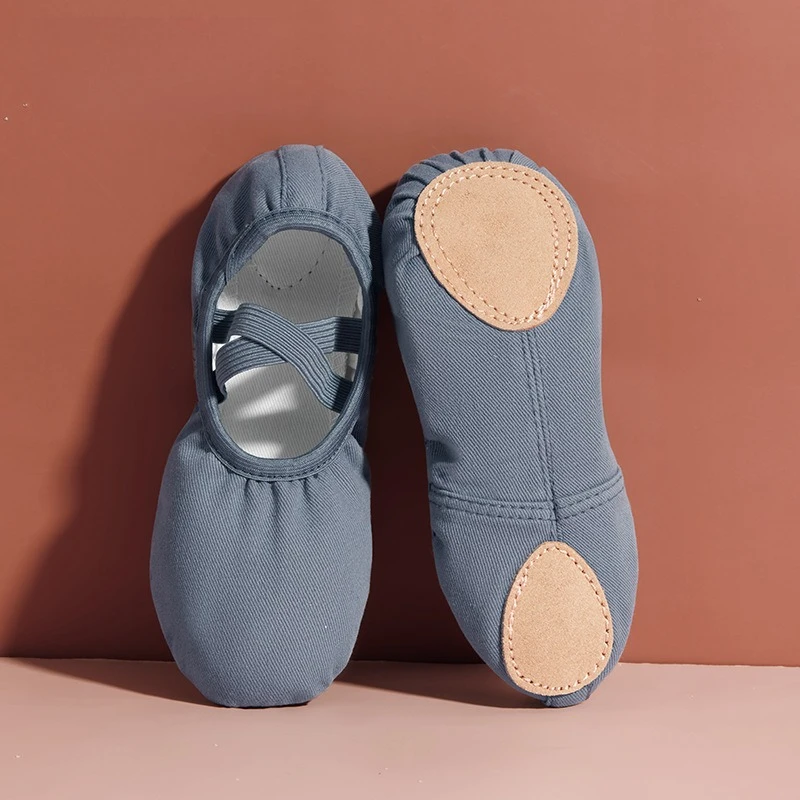 Morandi Color Soft Sole Ballet Shoes for Kids Dance Training Summer Breathable Elastic Non Slip Lightweight Practice Slippers