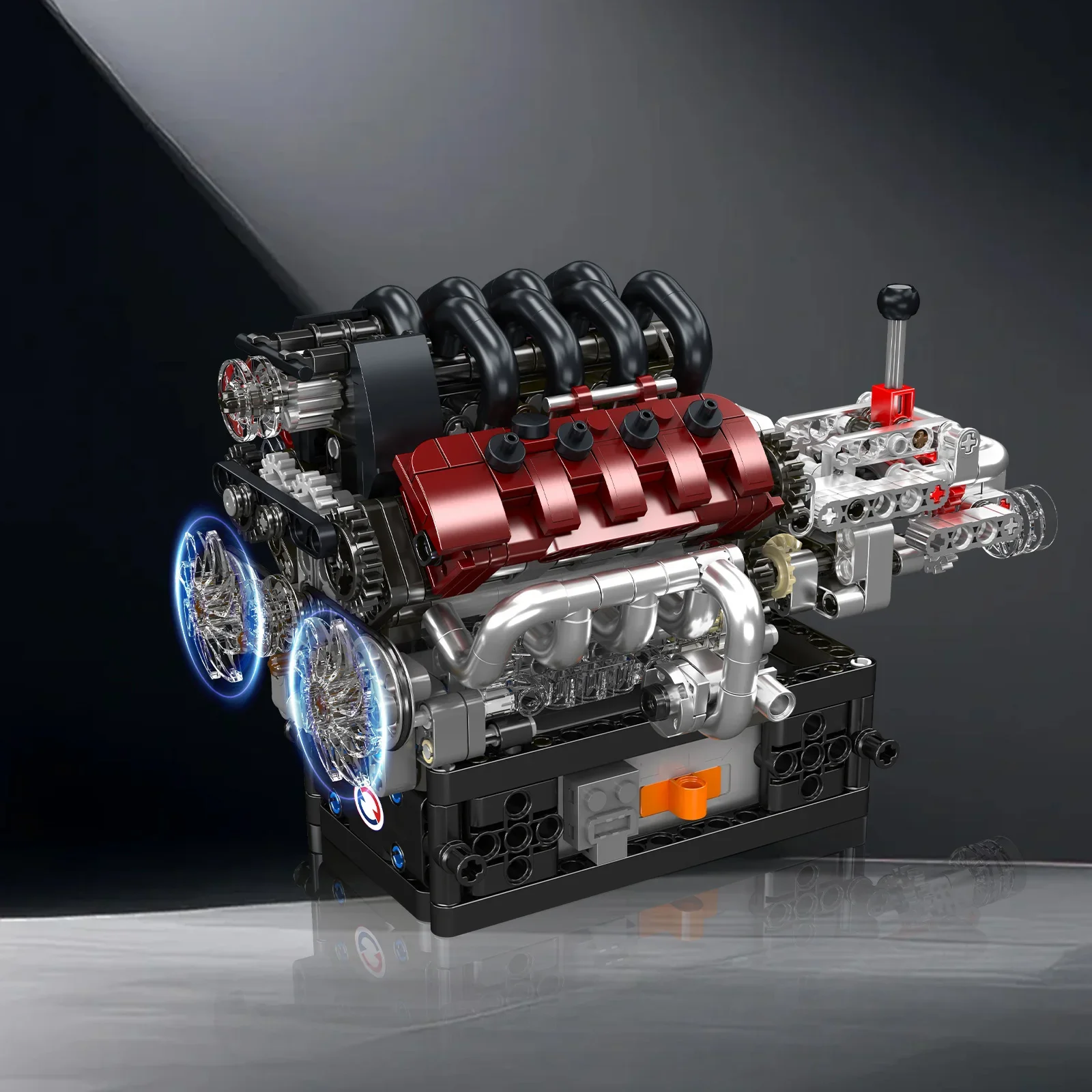 Mould King 10227 GTS V8 motor + transmisión de bloques de construcción Motor de coche clásico de lujo con caja de cambios Control de Motor rompecabezas juguete para regalo