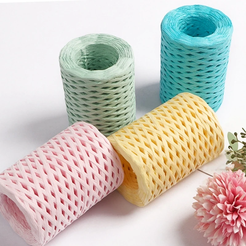 150m/492feet Christmas Raffia Ribbon For Crafts Gift Wrap Raffia Yarn For Crocheting Hats Raffia Yarn For Crocheting Bag