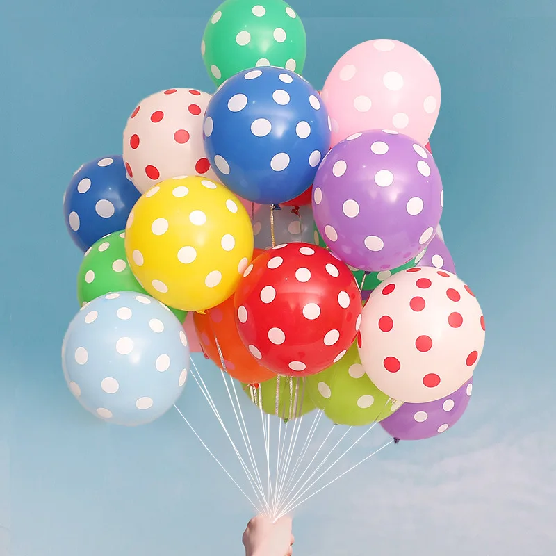 

50pcs 12 Inch Polka Dot Latex Balloons Kids birthday Wedding Party decoration Supplies Anniversary Ballons Inflatable Globos