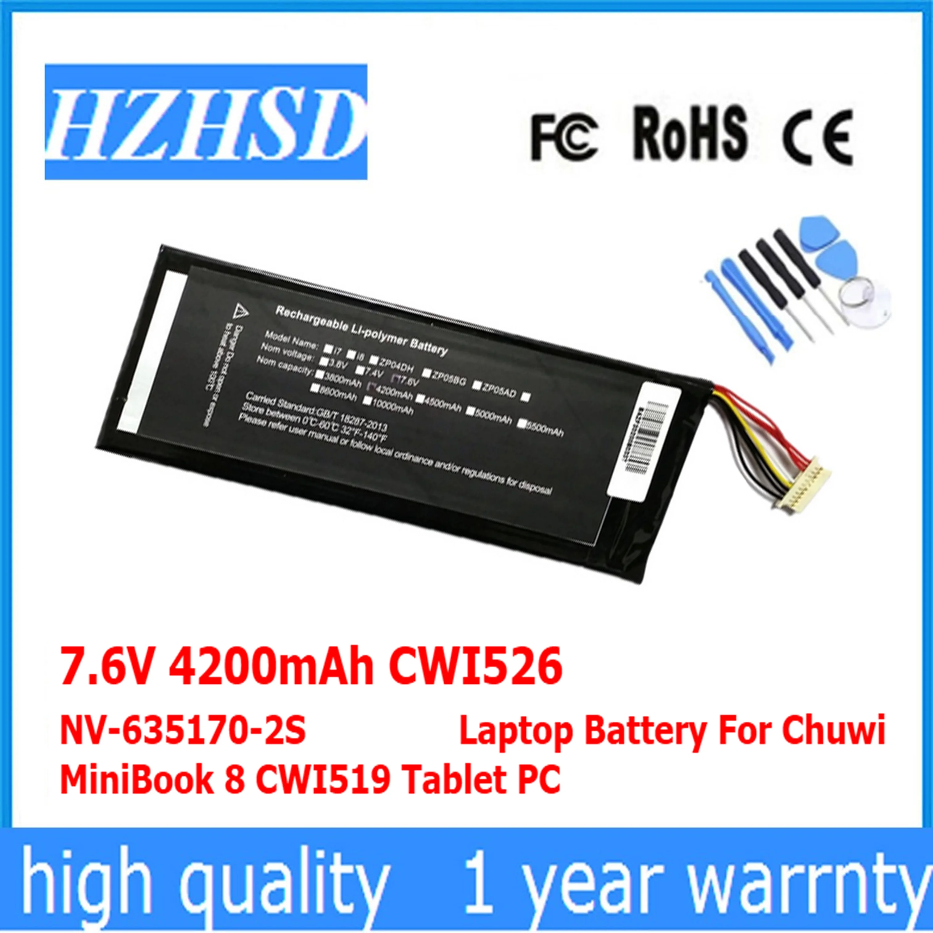 

7.6V 4200mAh CWI526 NV-635170-2S Laptop Battery For Chuwi MiniBook 8 CWI519 Tablet PC