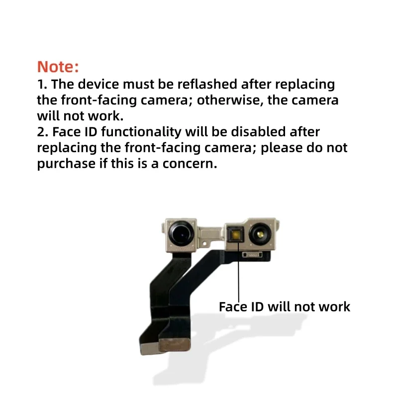 Tested Front Facing Small Selfie Camera Flex Cable Repair Parts For iPhone 16 17 Pro Max 16 Plus 17 Air Replacement, No Face ID