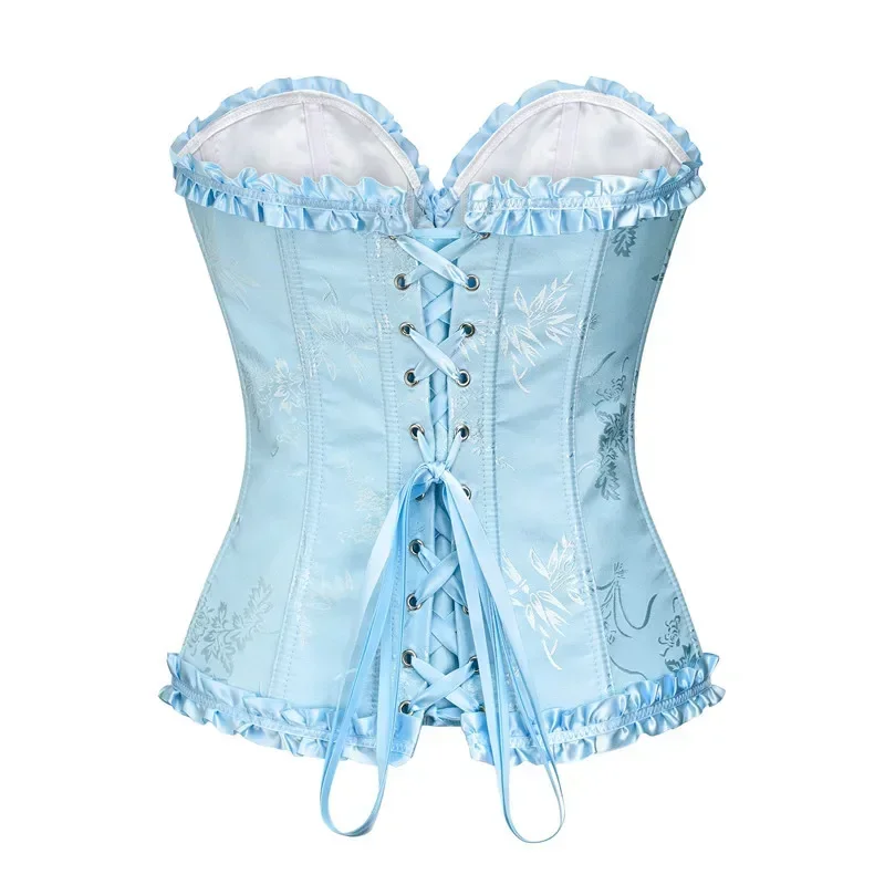 Corsets Bustiers for Women Overbust Corselet Top Sexy Lace up Jacquard Vintage Fashion Girl Body Shape Lingerie Korsett