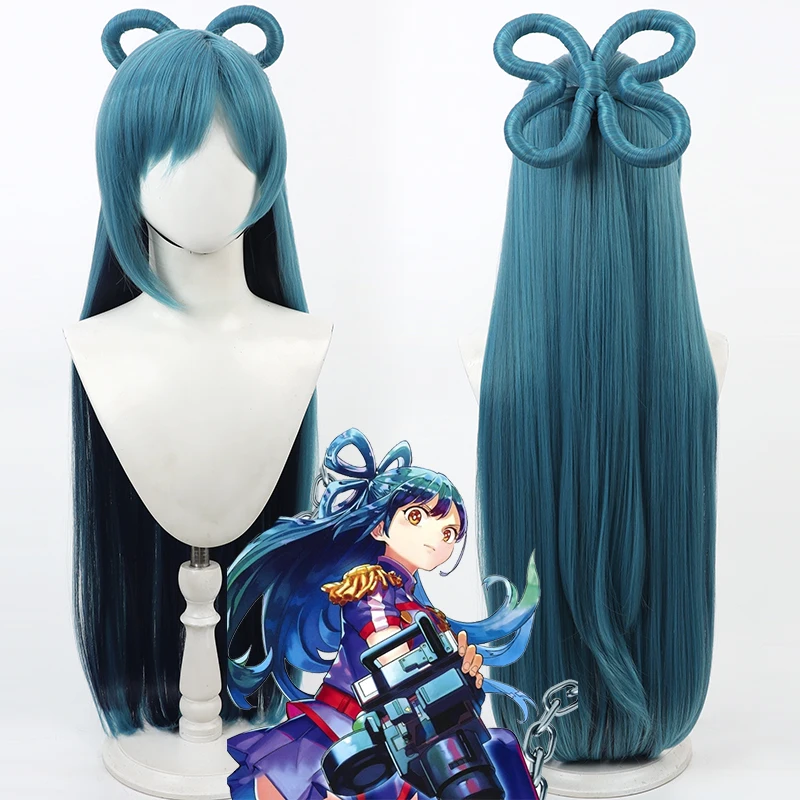 Mato Seihei No Slave Azuma Himari Cosplay Wig 100cm Long Blue Heat Resistant Synthetic Hair Halloween Party Role Play