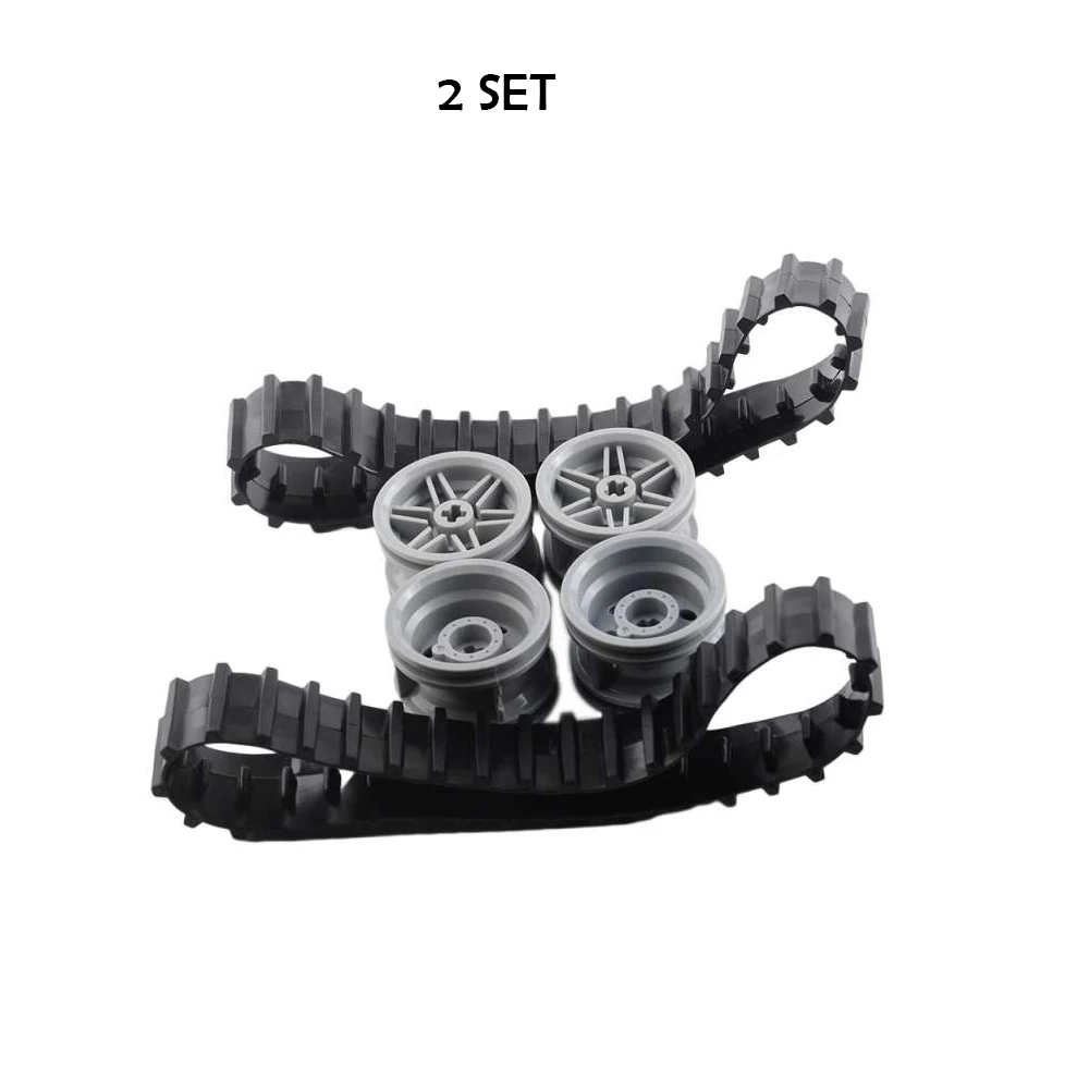MOC Large Track Tank Crawler Wheels Reifen 53992 13972 56145, kompatibel mit Legoeds Bausteinen, LKW-Fahrzeugzubehör