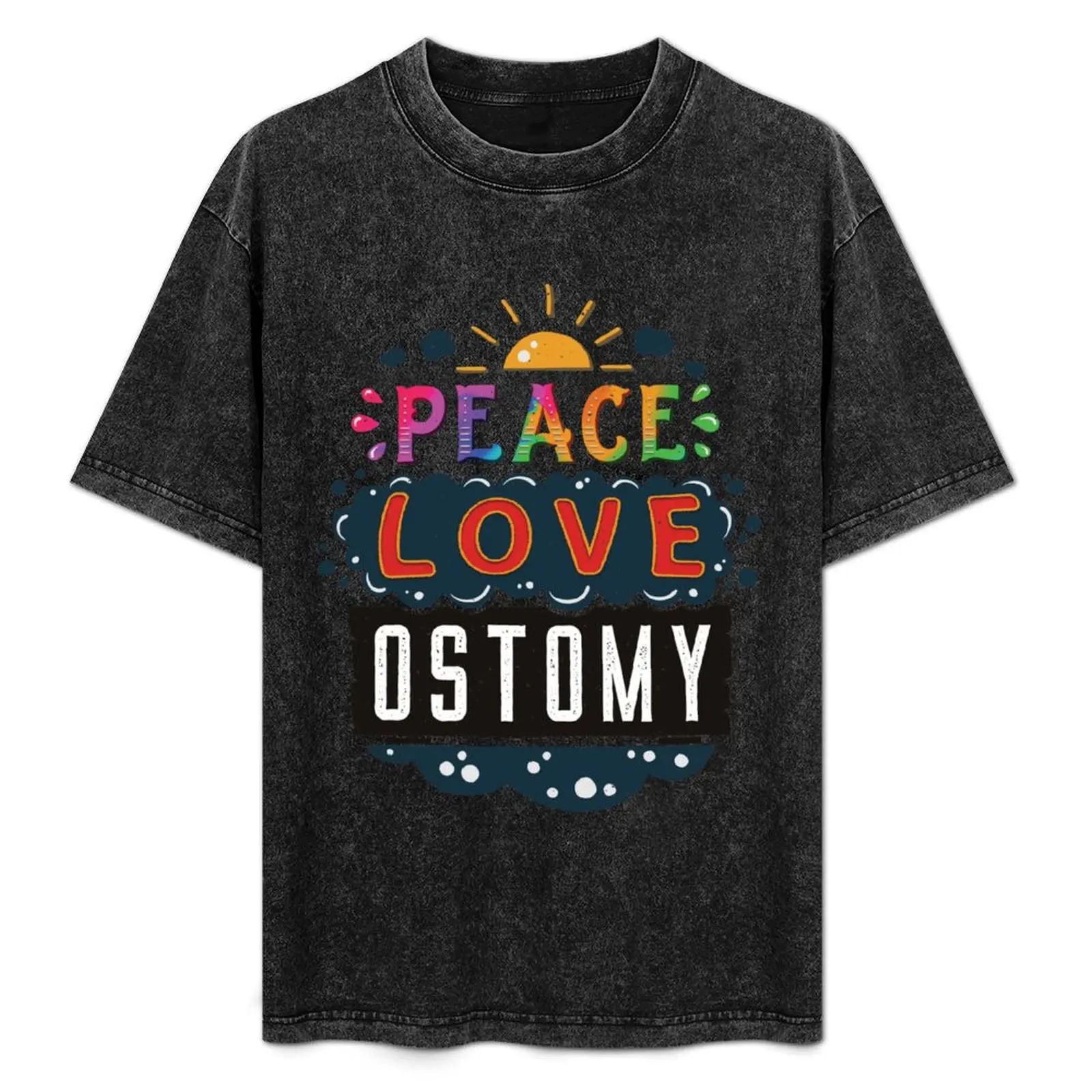 Doctor/Nurse Gift - Peace Love Ostomy T-Shirt vintage clothes Blouse tees oversized graphic tee workout shirts for men