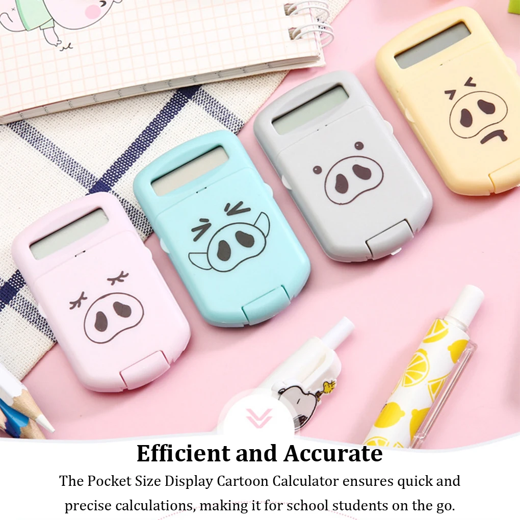 User-friendly Pocket Size Display Cartoon Calculator For Creative School Students Accurate Flexible