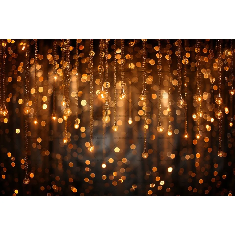 Arrière-plan Bokeh à paillettes noires et dorées, à pois brillants, pour fête d'anniversaire, mariage, photographie de réception-cadeau pour bébé