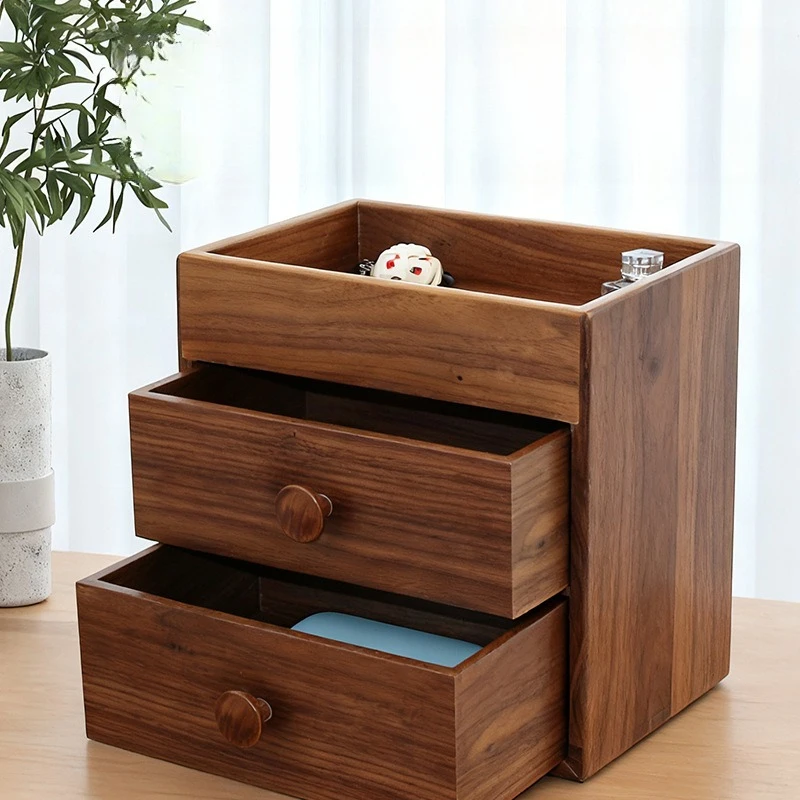 

Simple solid wood desktop storage box study office multi-functional storage box home jewelry watch dust box
