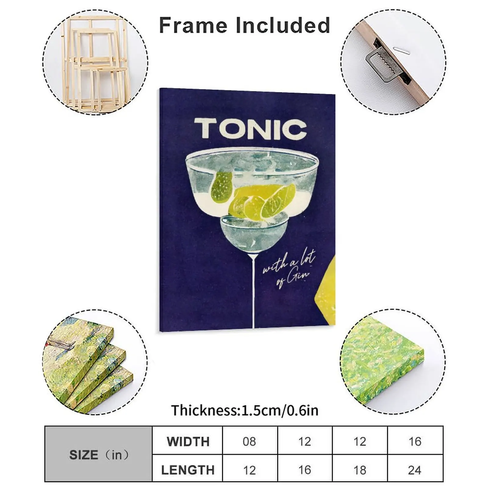 Tonic With A Lot Of Gin Canvas Painting Club Bar Garage Pub Character Club Framed Wall Paintings