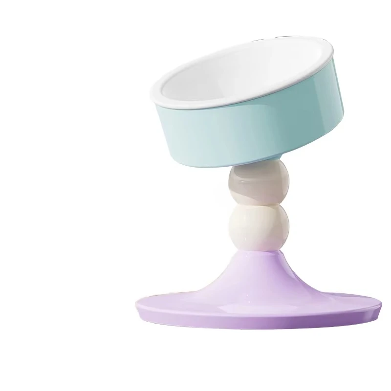 Adjustable height Angle pet feeding bowl Anti-explosion ceramic cat food basin Solid plastic dog and cat bowl for cervical spine