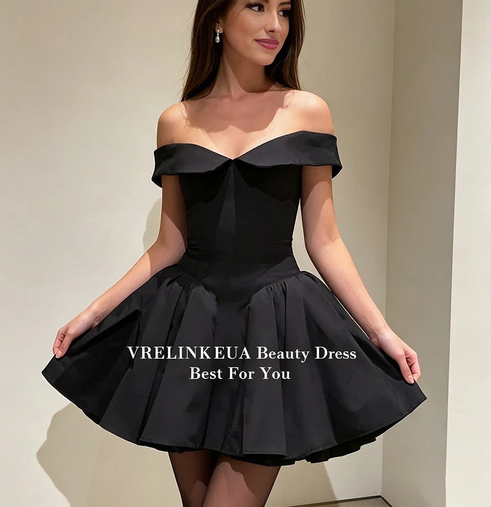 Black Spandex Mini Graduation Dress Modest A Line Pleat Short Homecoming Dresses For Teens Vintage Customized Sweet 15 16