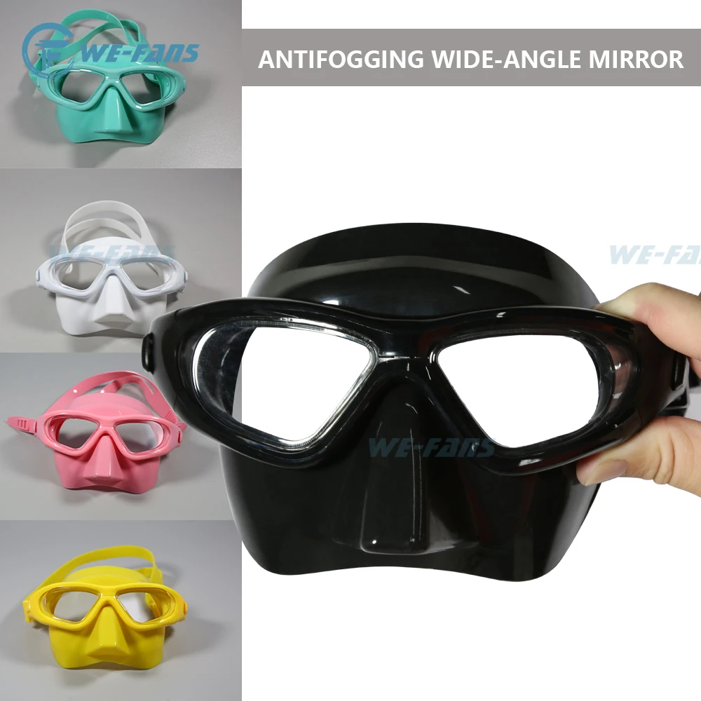 We-Fans Extreme Low Volume Free Diving Mask Scuba Snorkeling pesca subacquea maschera in silicone nero occhialini da nuoto per immersioni subacquee