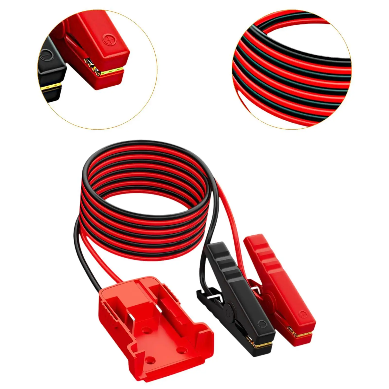 1.8M 12 AWG Car Cable Flexible for Automotive Secure Grip Multipurpose Professional with Alligator Clips