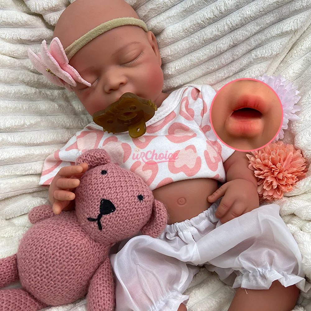 

Open Mouth Reborn Baby Dolls 17" Cute Soft Unpainted/Painted Silicone Reborn Doll Artists Newborn Baby Dolls For Kids 3+ Gift